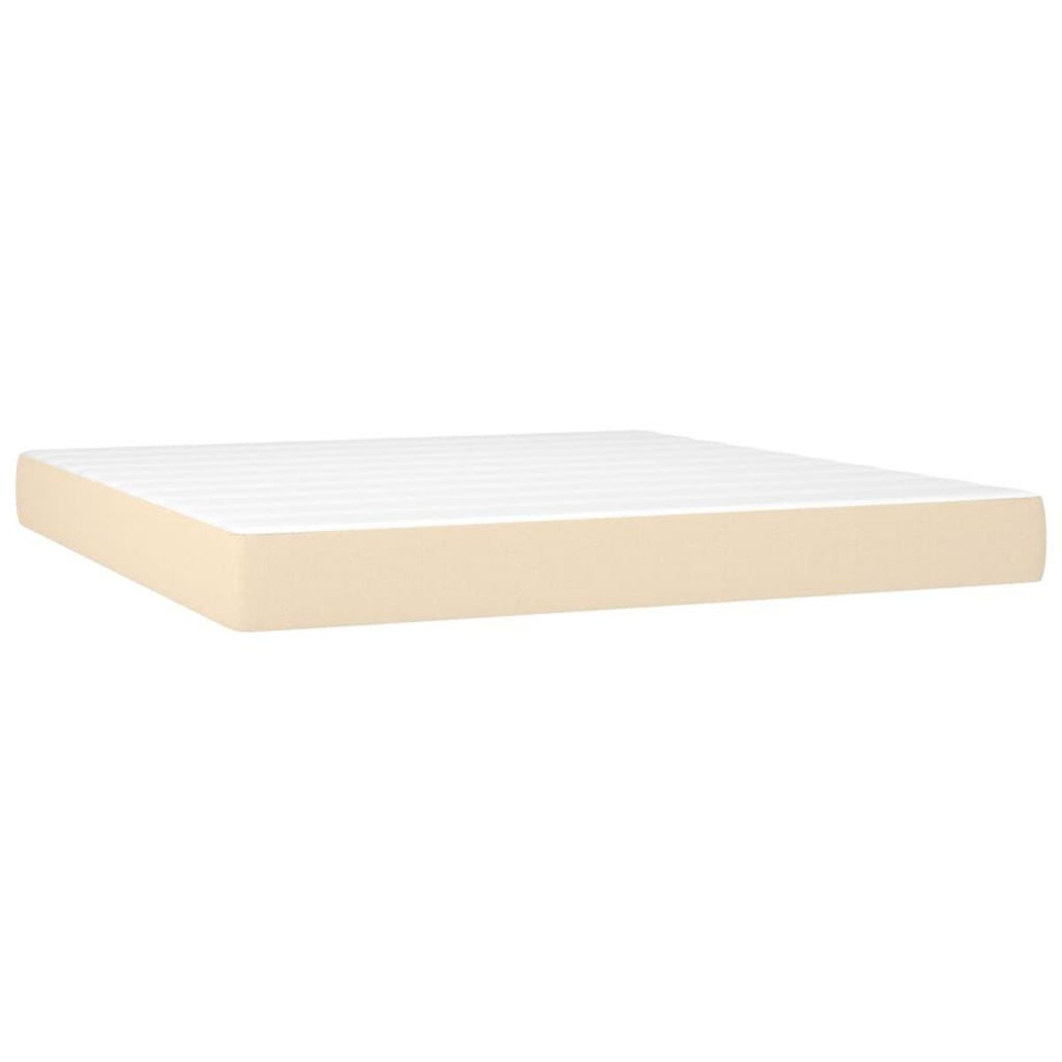 VIDAXL Sommier a lattes de lit avec matelas Creme 180x200 cm Tissu