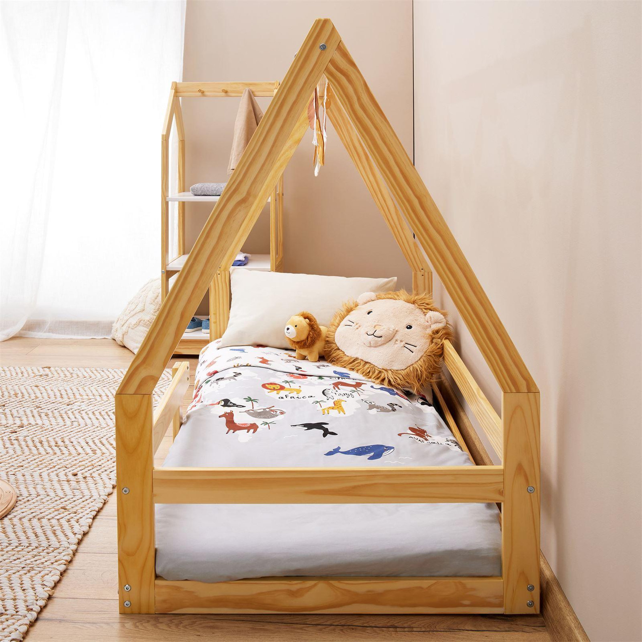 Voir la diapositive 5 : IDIMEX Lit cabane LUSIA 80 x 160 cm, en pin massif