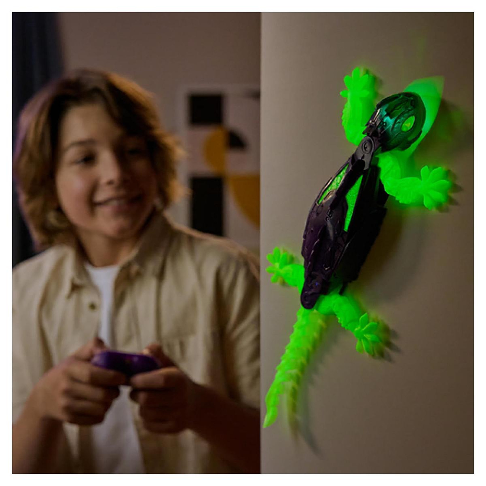 Voir la diapositive 3 : SpinMaster Gecko Radiocommande - brille dans le noir - Hex Bots