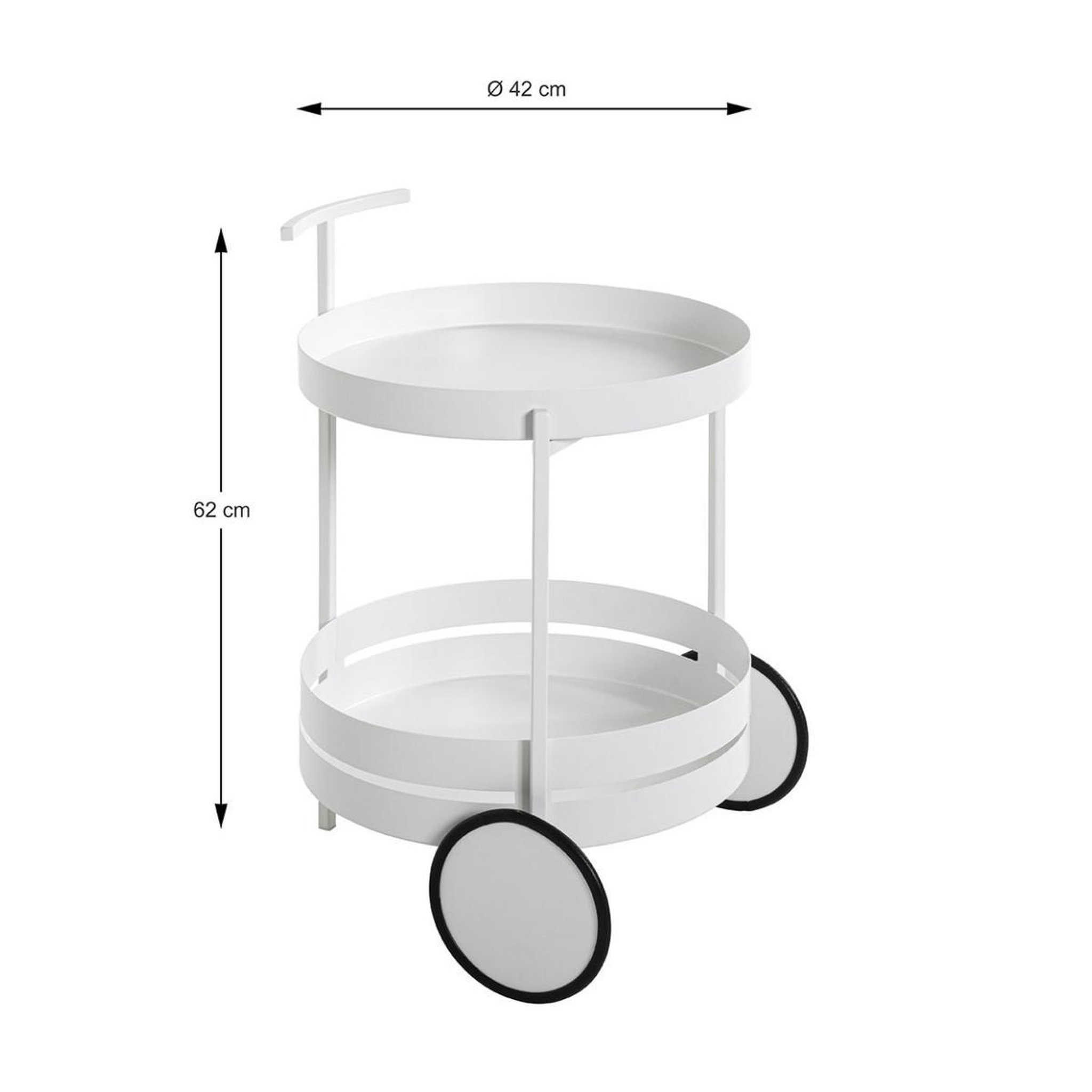 Voir la diapositive 5 : Paris Prix Desserte de cuisine ronde  postres  62cm blanc