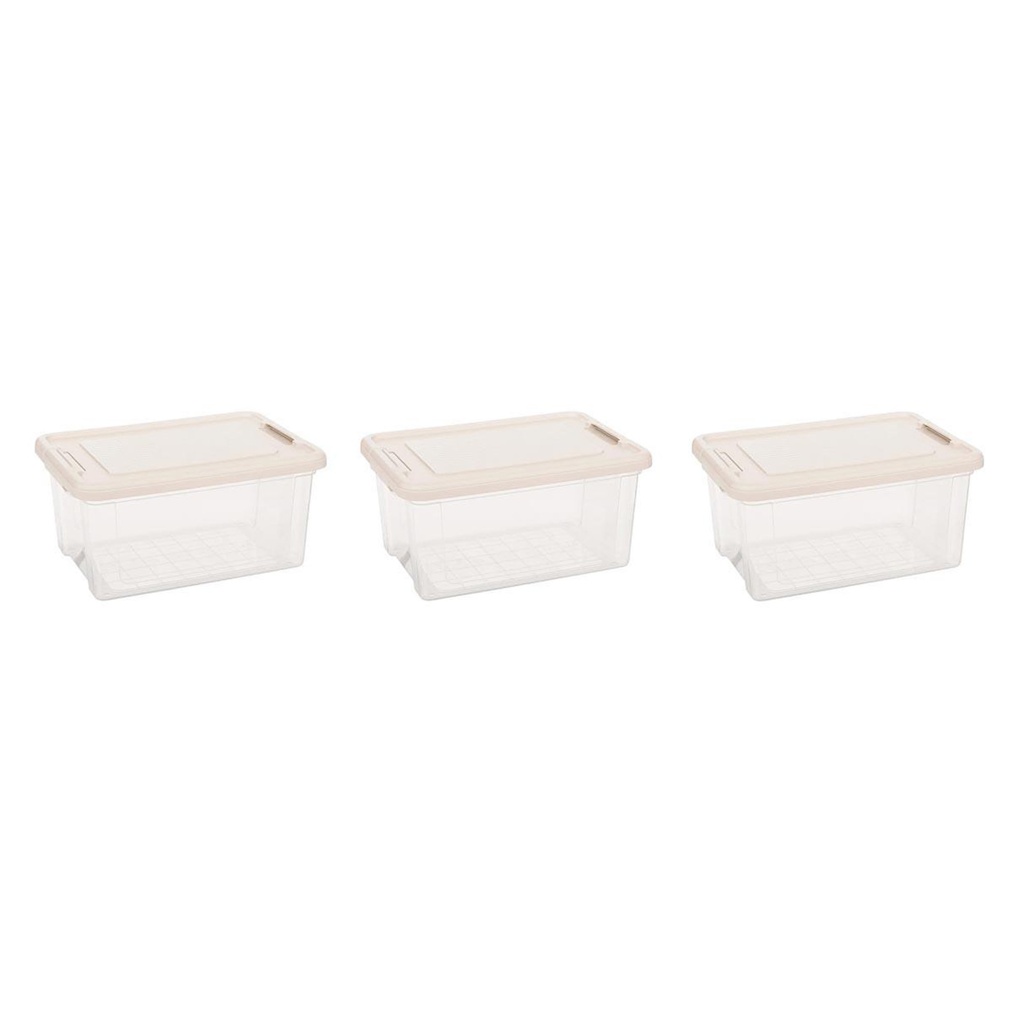 FIVE Lot de 3 boîtes de rangement  tide'n  16l transparent