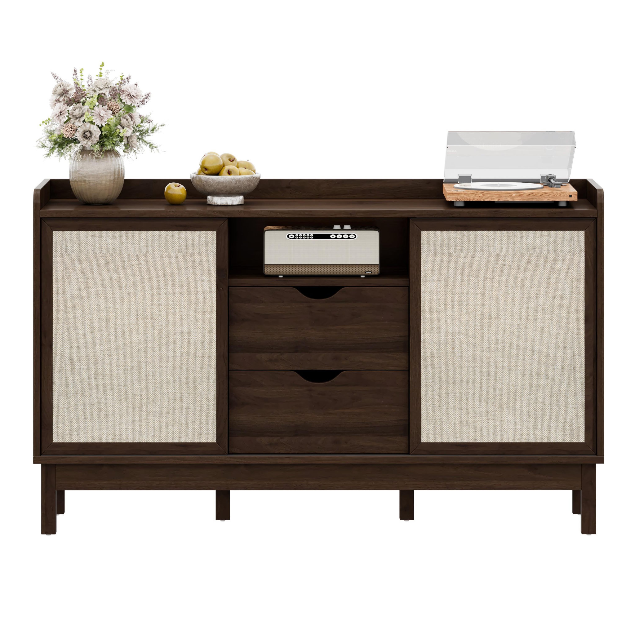 MERAX Buffet 2 porte(s) 2 tiroir(s) - 150 cm naturel panneau de particules