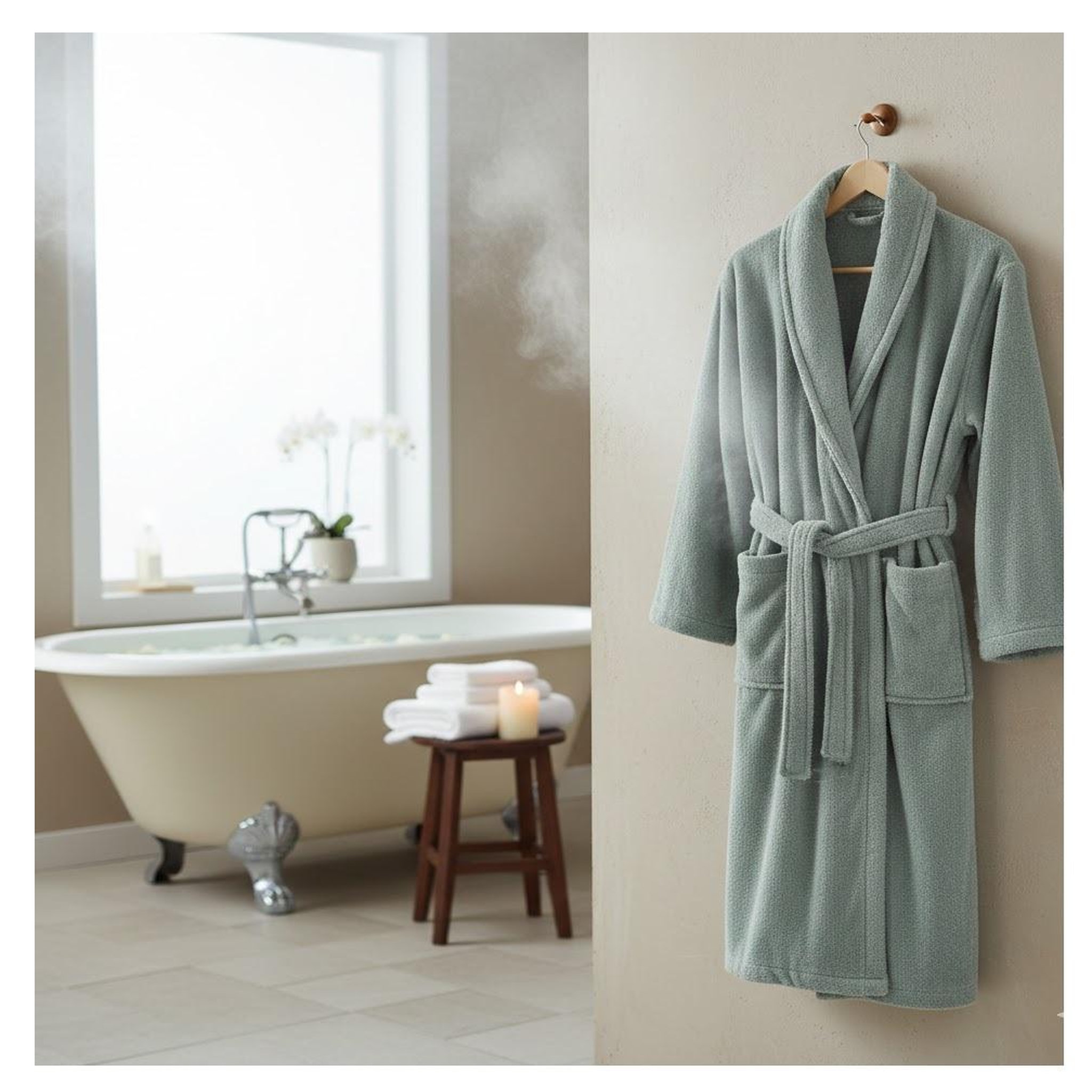 Voir la diapositive 2 : Eden Peignoir en coton collection lilas
