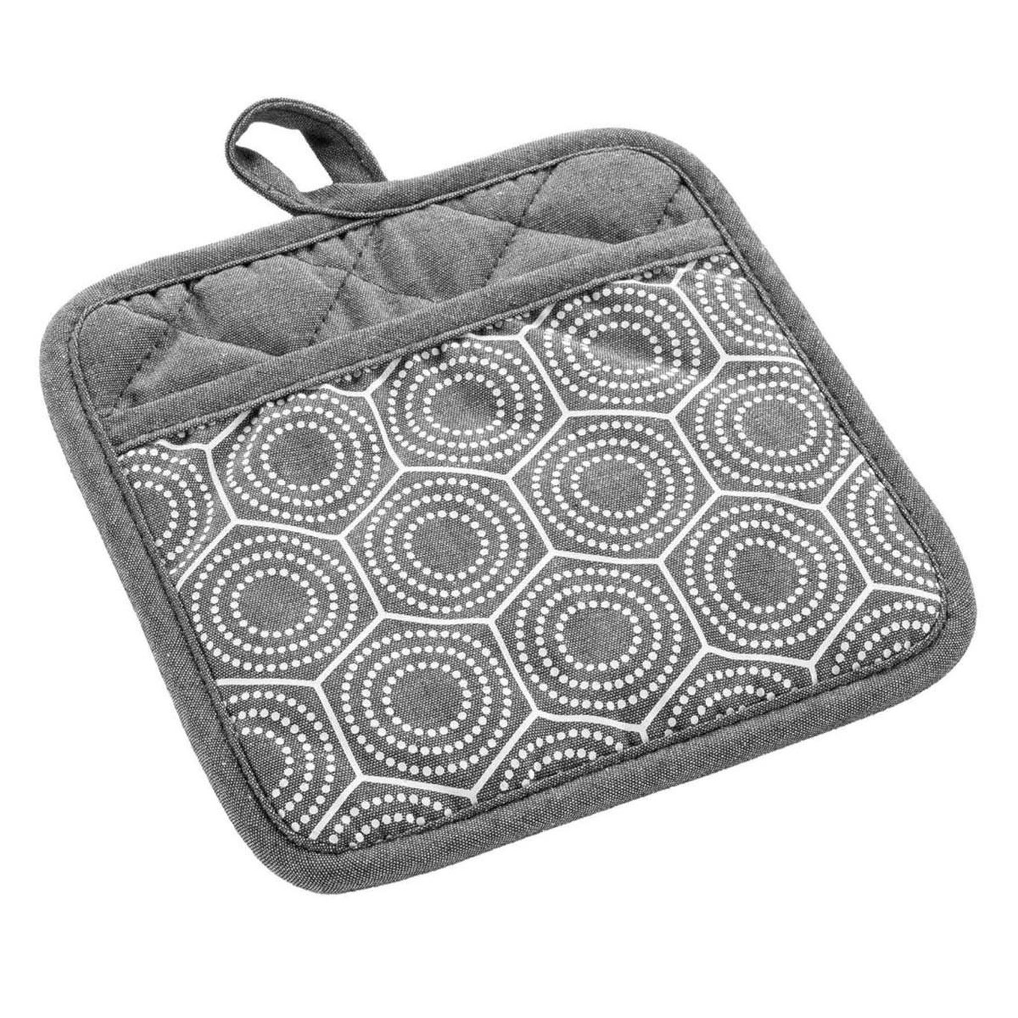 Douceur d'Intérieur Manique de cuisine avec poche  alveis  19cm anthracite