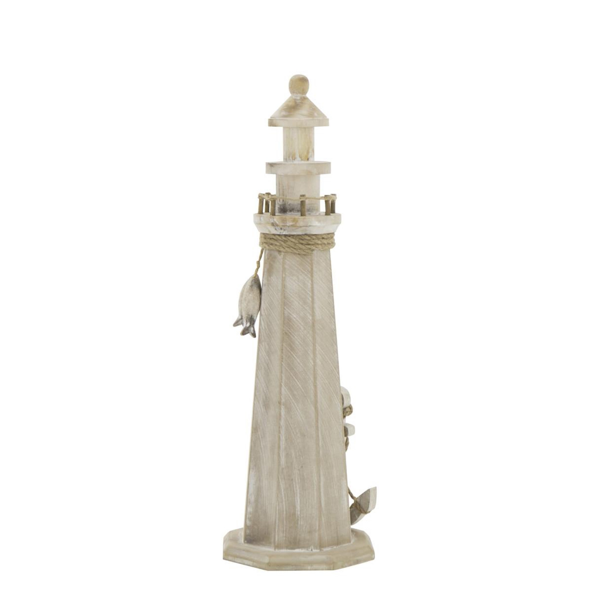 Voir la diapositive 2 : J-LINE Phare déco en bois  bréhat  53cm naturel