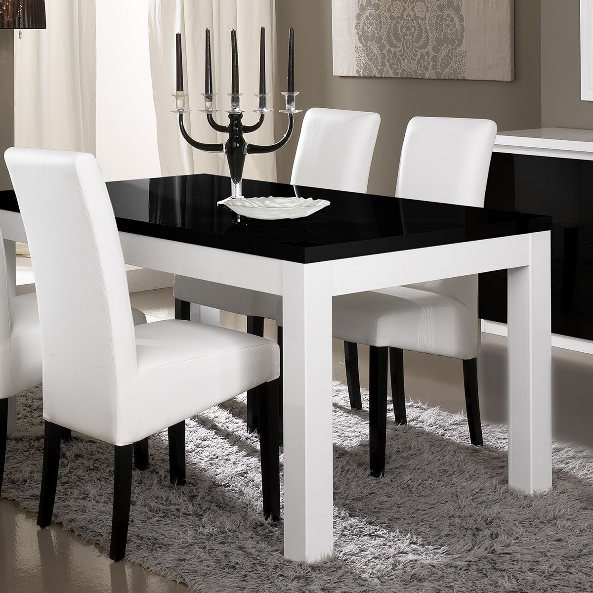 Table de séjour L160cm GENOVA, bicolore