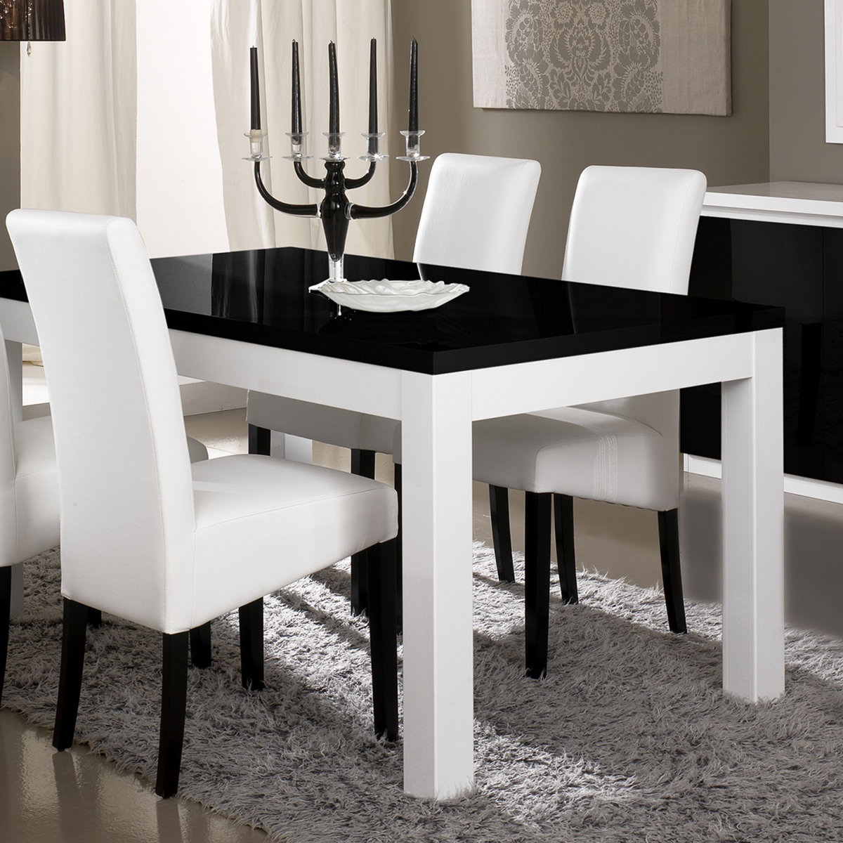 Table de séjour L160cm GENOVA, bicolore