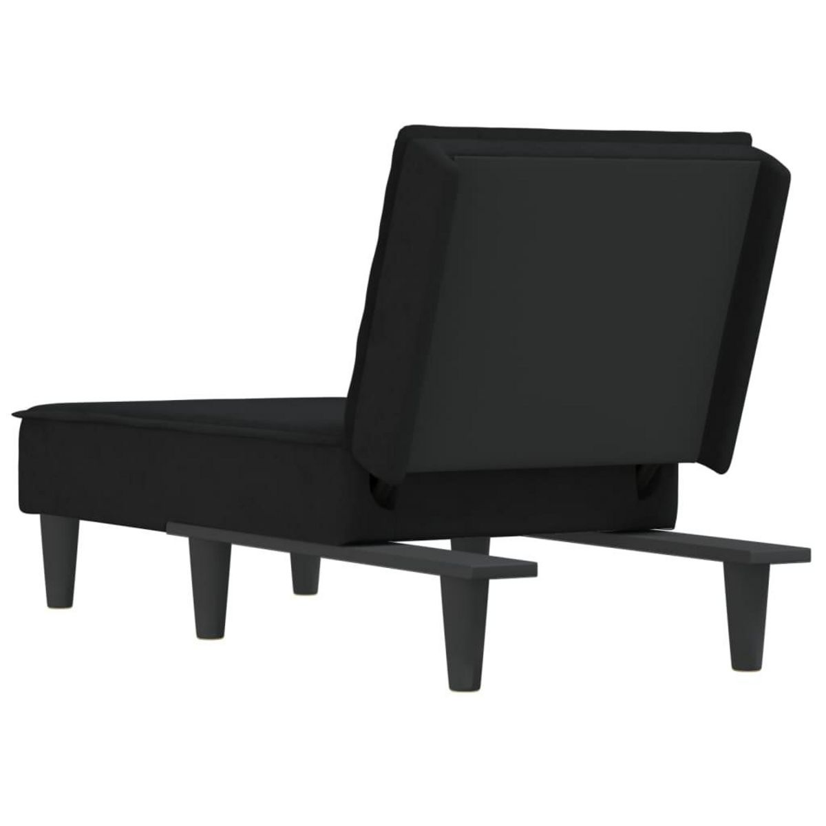 VIDAXL Chaise longue noir velours