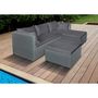 Voir la diapositive 2 : Habitat et Jardin Salon de jardin bas en résine tressée  Diya  3 places - Gris