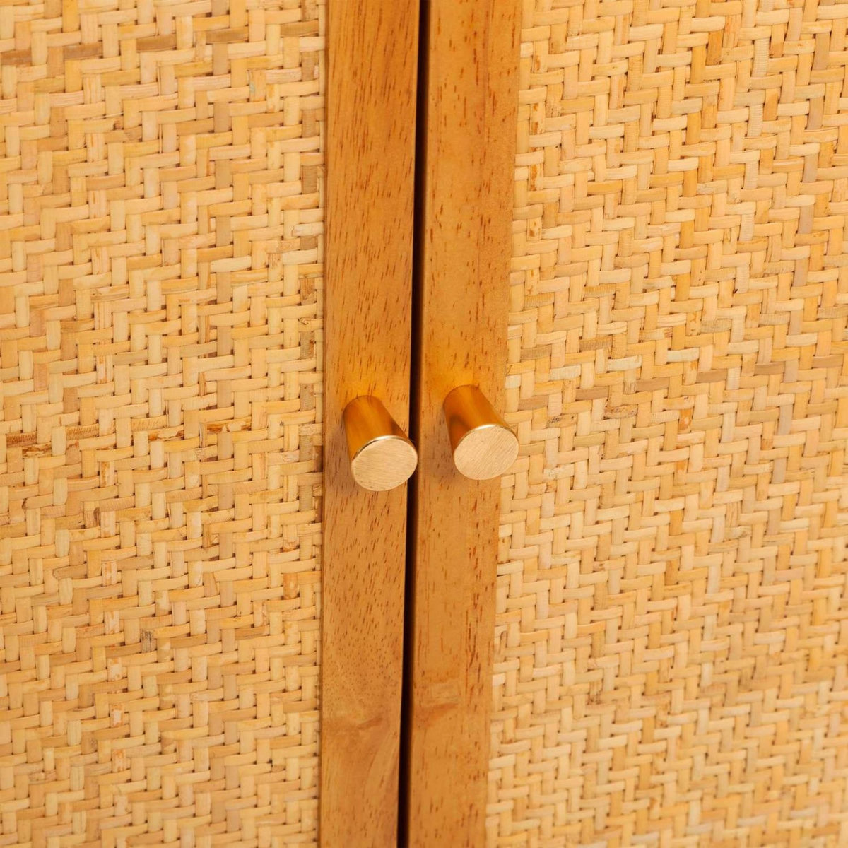 ATMOSPHERA Buffet 4 portes en bois et rotin KISCO - Marron