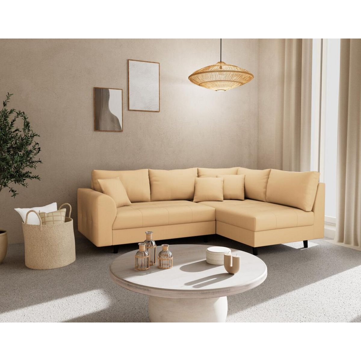 LISA DESIGN Rune - canapé d'angle droit 4 places en simili