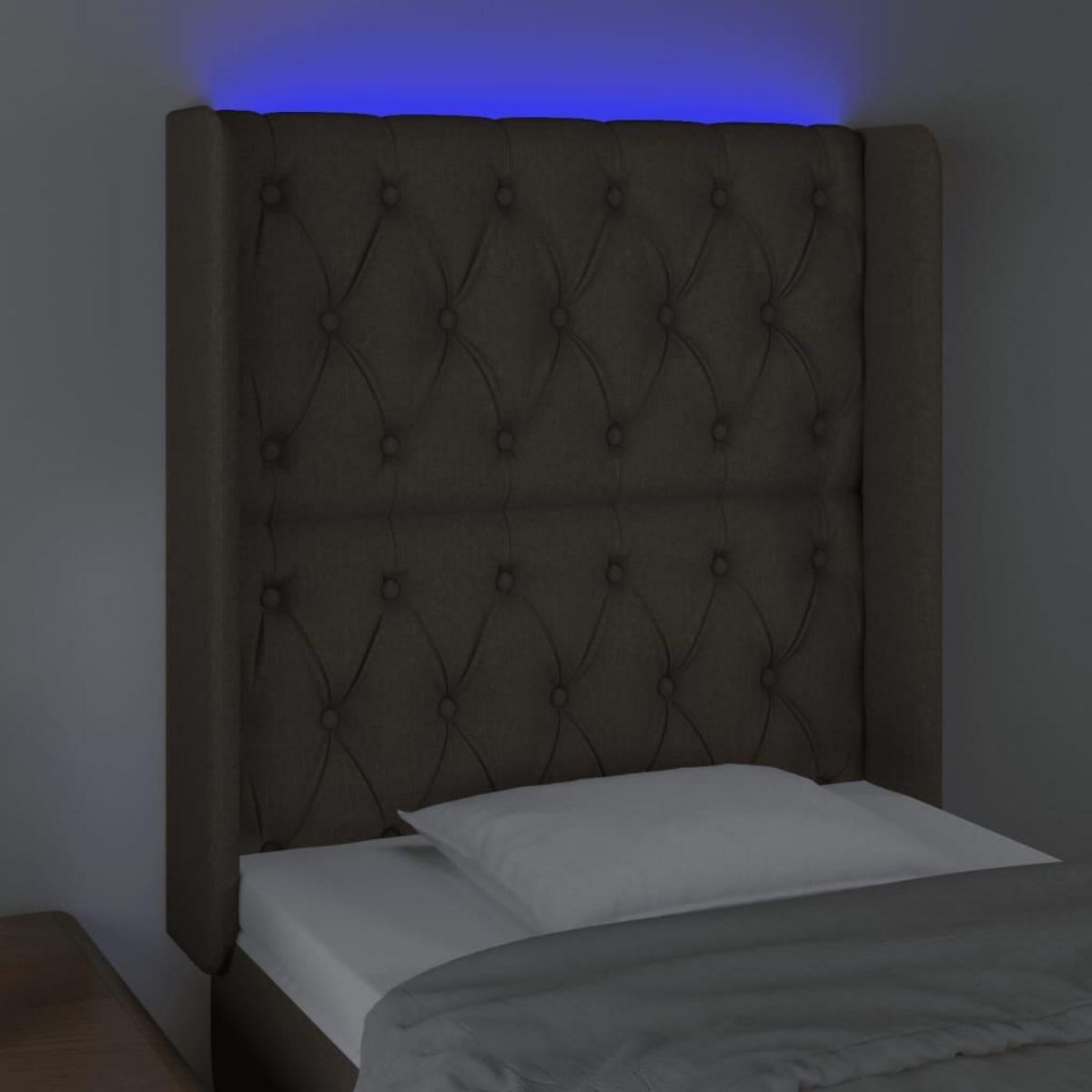 VIDAXL Tete de lit a LED Taupe 83x16x118/128 cm Tissu