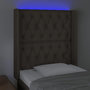 Voir la diapositive 4 : VIDAXL Tete de lit a LED Taupe 83x16x118/128 cm Tissu