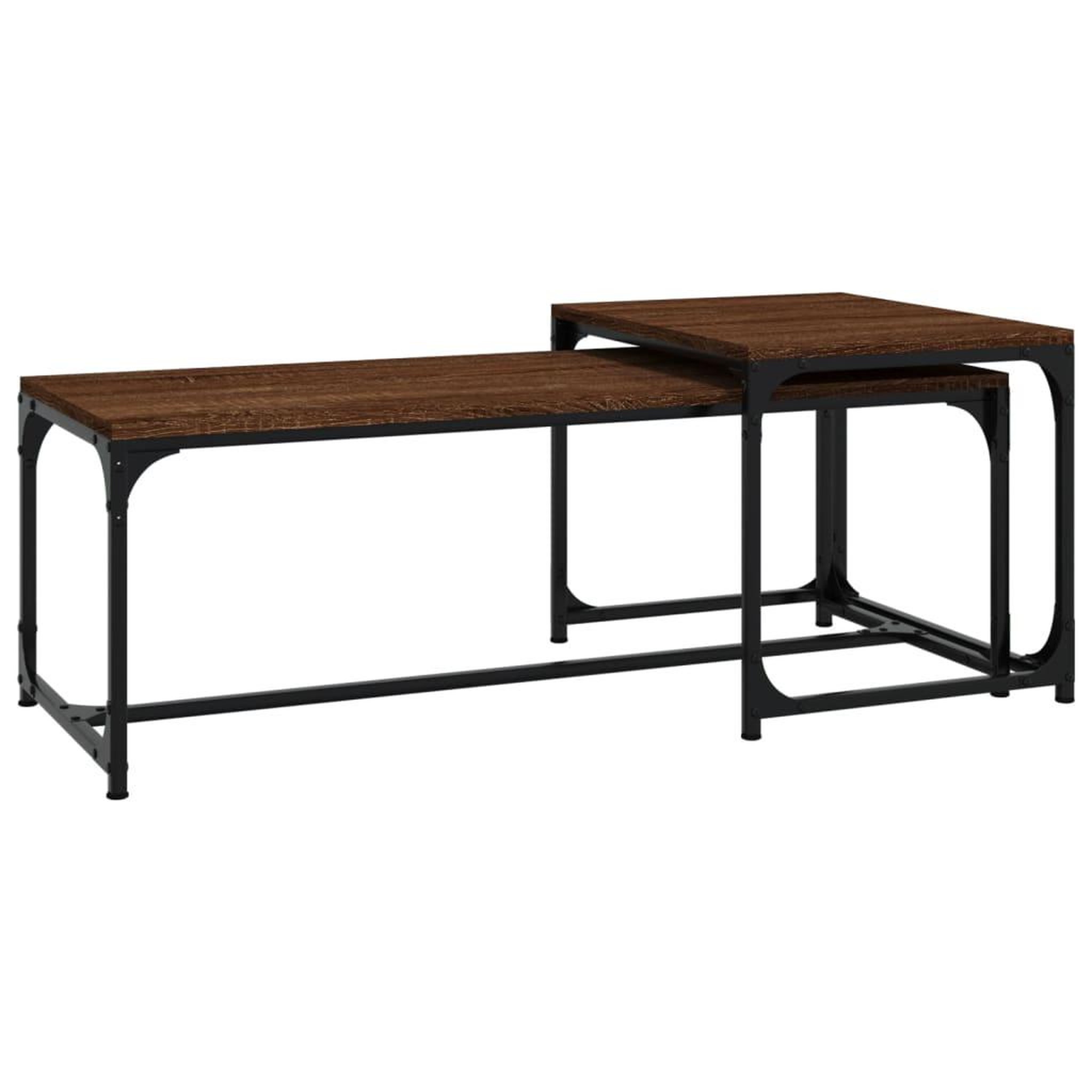 Voir la diapositive 2 : VIDAXL Tables basses 2 pcs Chene marron Bois d'ingenierie