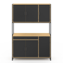 Voir la diapositive 3 : ID MARKET Buffet de cuisine 120 CM BOSTON meuble 6 portes design industriel + tiroir