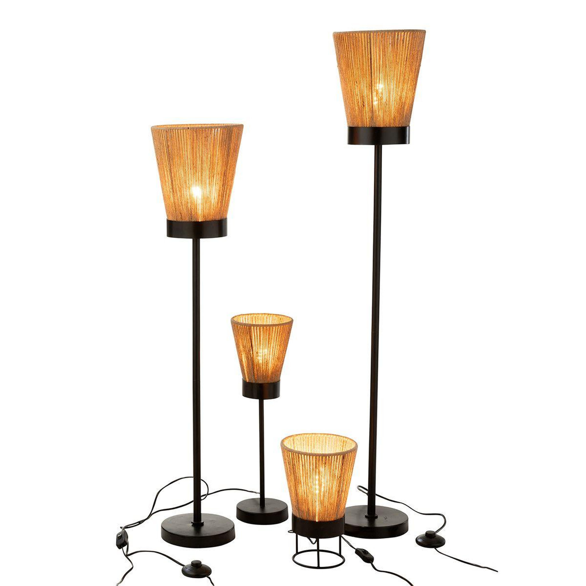 Voir la diapositive 5 : J-LINE Lampadaire en jute  luna  120cm naturel