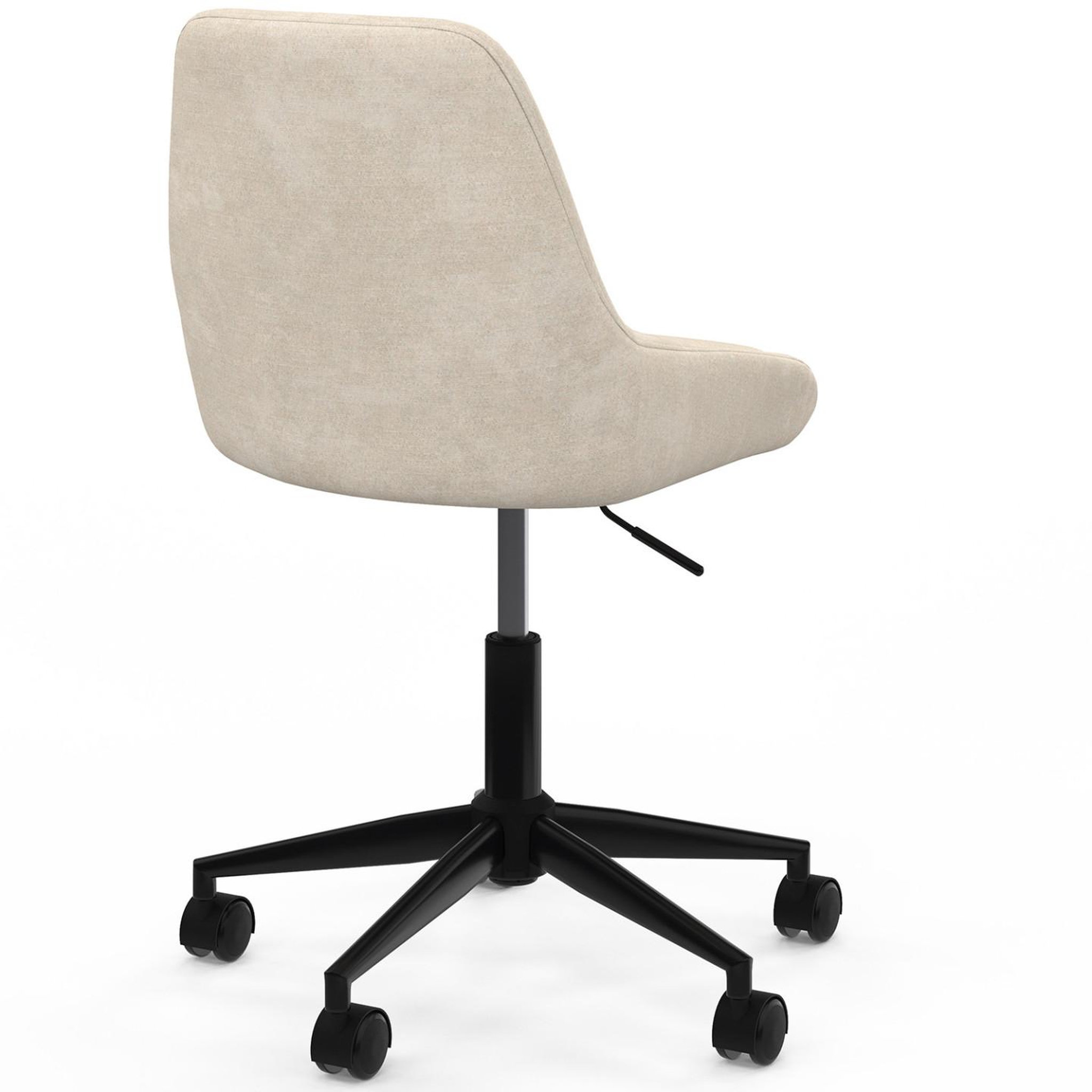 Voir la diapositive 4 : ID MARKET Chaise de bureau MARTIN en tissu chenille beige pivotante et hauteur réglable à roulettes