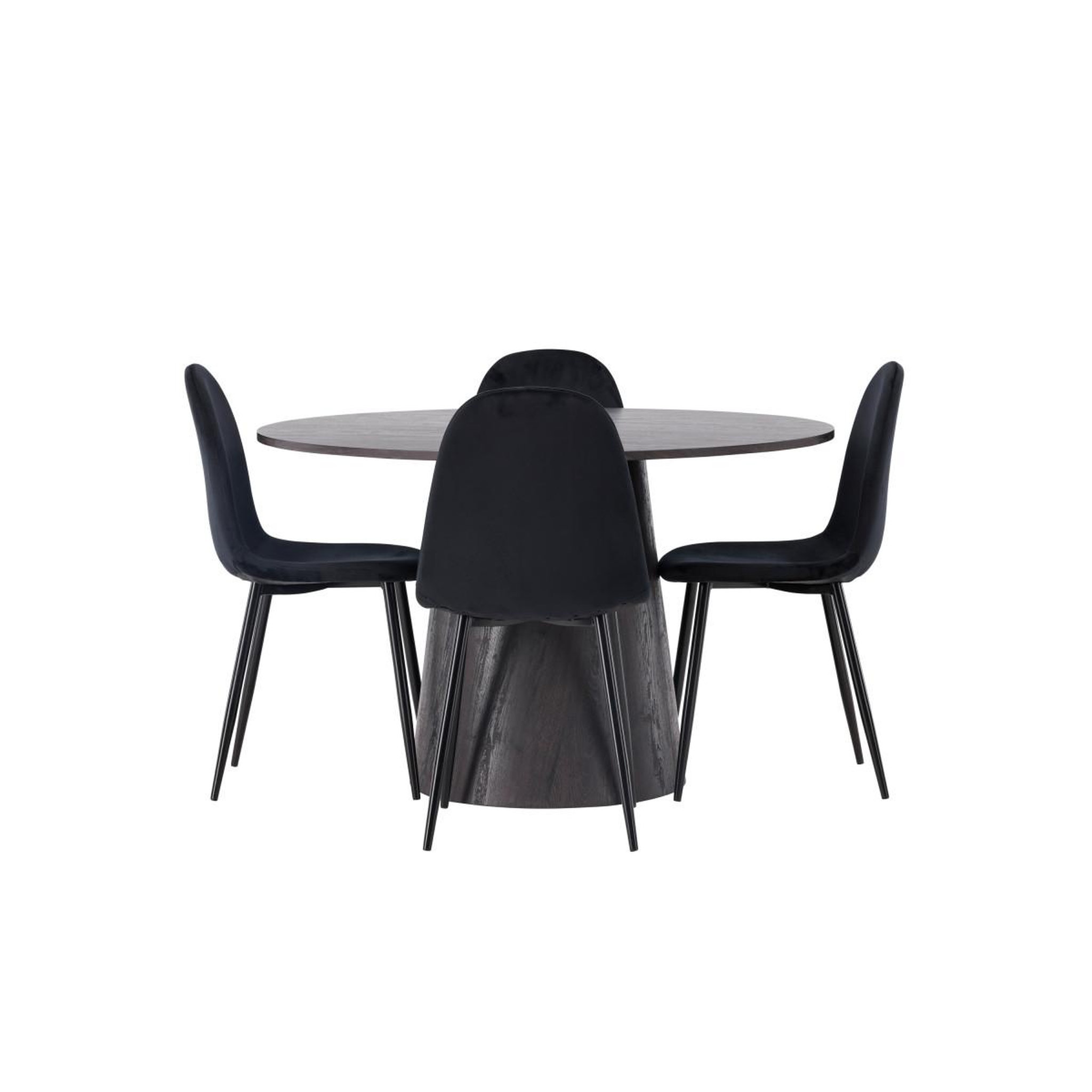 Voir la diapositive 2 : Paris Prix Ensemble table à manger & 4 chaises  lanzo & polar  120cm moka & noir