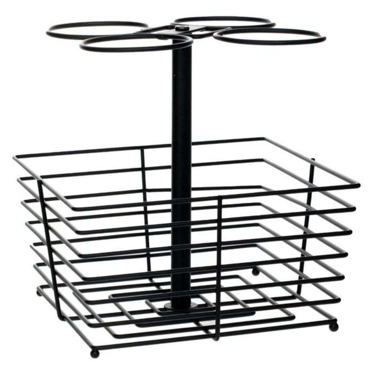 SECRET DE GOURMET Lot de 4 Mugs & Panier à Capsules  Mino  26cl Noir