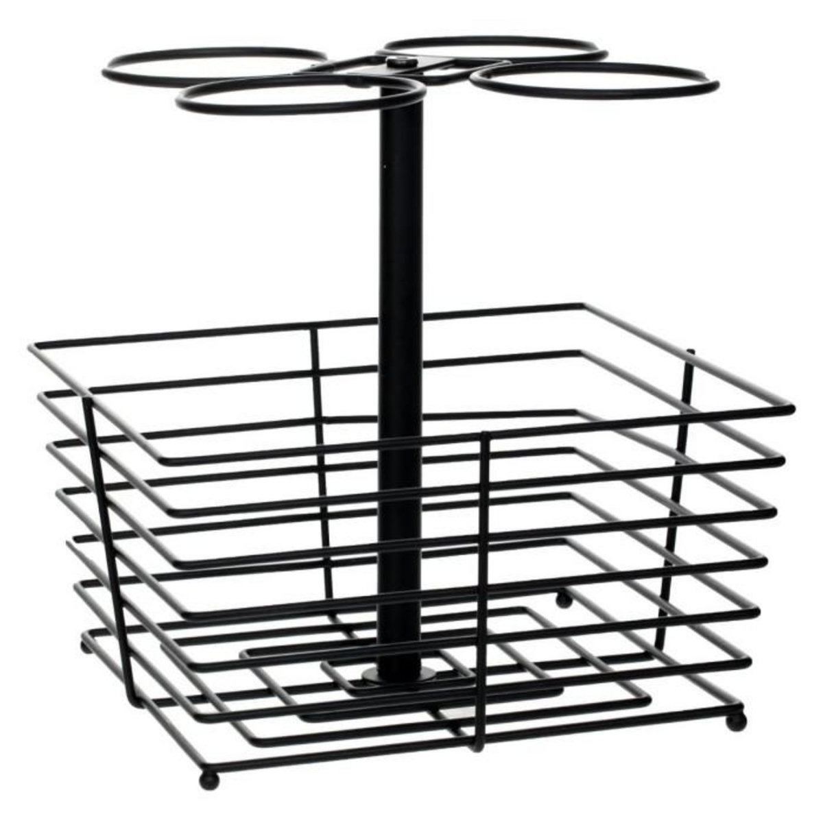 SECRET DE GOURMET Lot de 4 Mugs & Panier à Capsules  Mino  26cl Noir