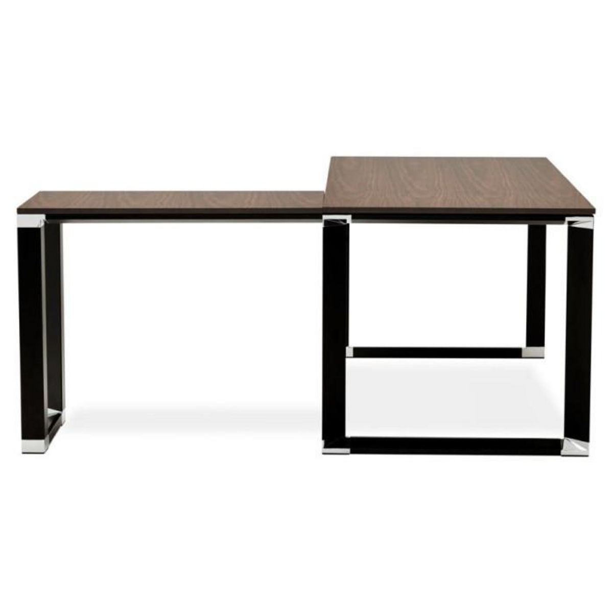 Paris Prix Bureau d'Angle Design  Hovik  160cm Noyer & Noir