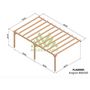 Voir la diapositive 2 : JARDIDECO Pergola adossée en lamellé-collée Avignon 800 x 500 cm - Mardeland