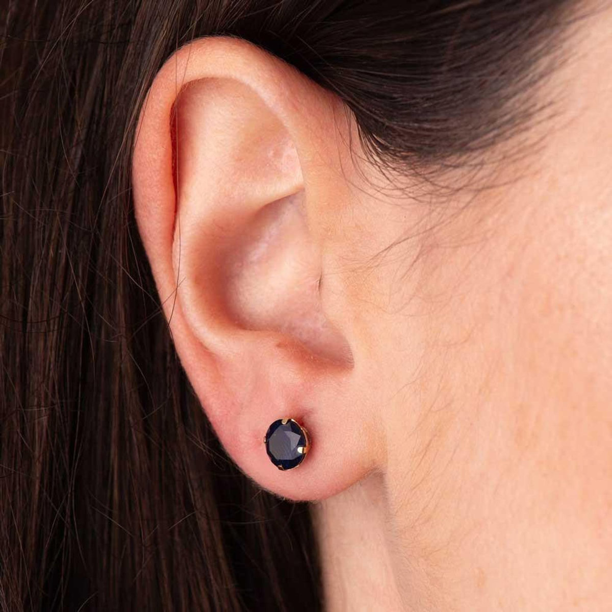 L'ATELIER D'AZUR Boucles d'Oreilles Or 18 Carats 750 Jaune - Zirconiums Bleu Saphir