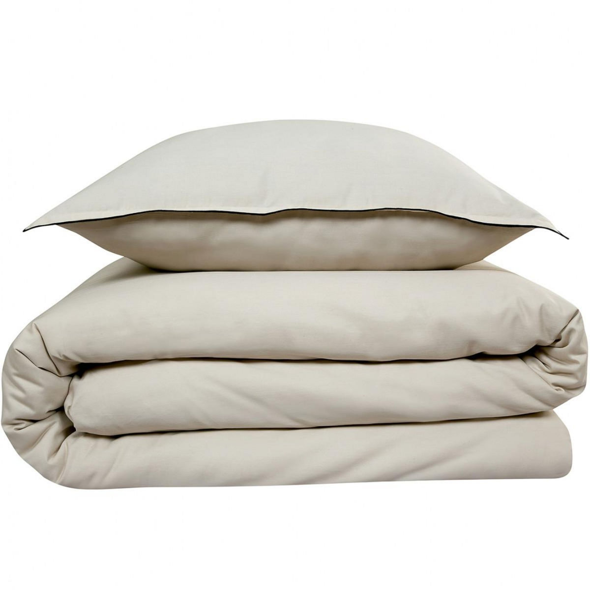 FUTURE HOME Parure de lit 2 personnes en satin de coton unie