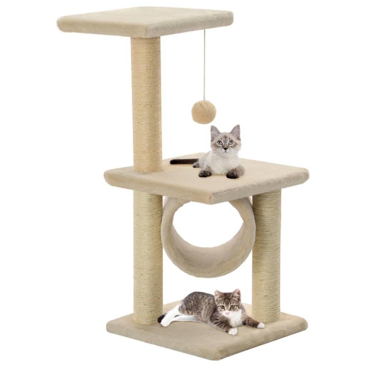 VIDAXL Arbre a chat avec griffoirs en sisal 65 cm Beige