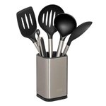 FIVE Lot de 5 Ustensiles Avec Pot  Inox  36cm Argent