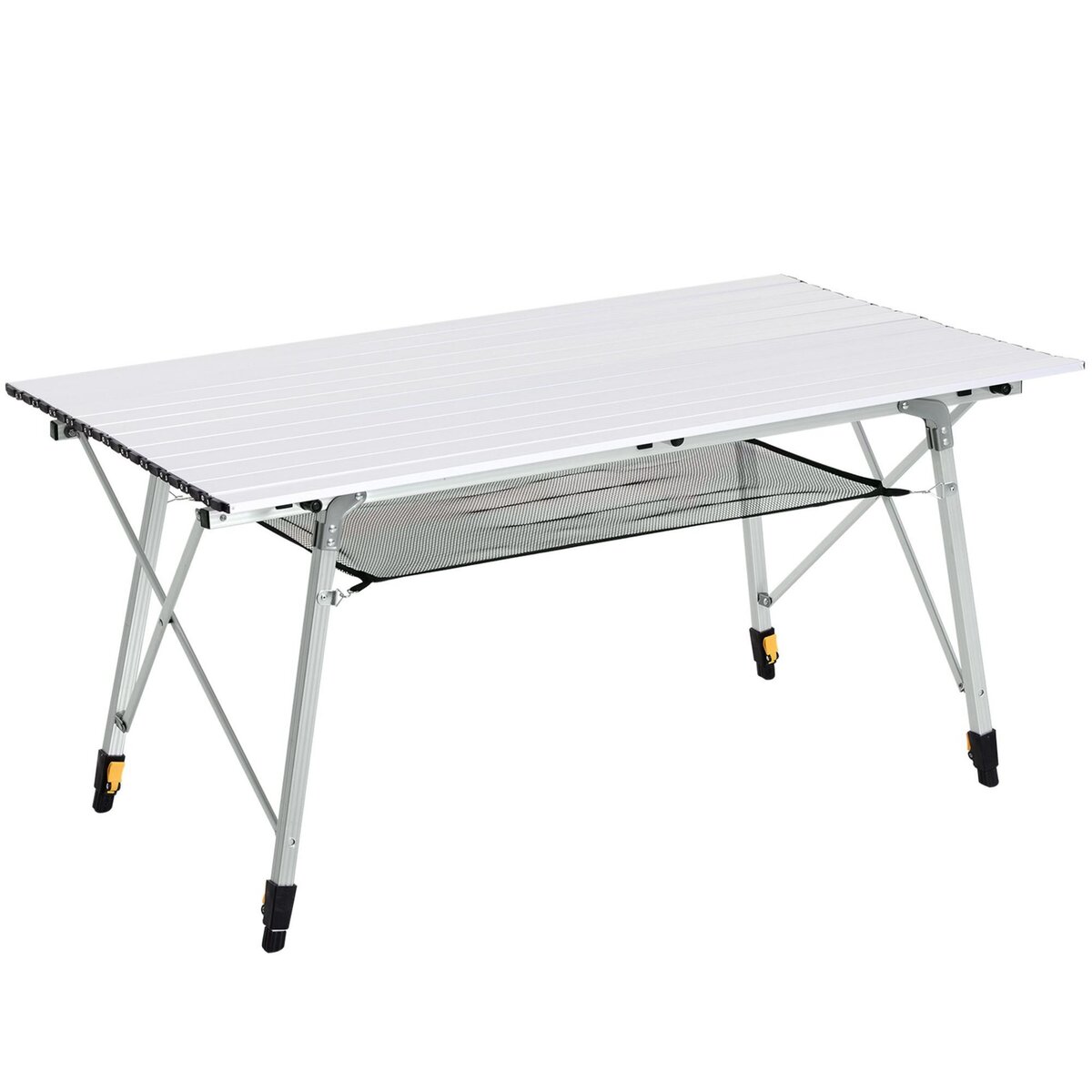 OUTSUNNY Table pliante en aluminium table de camping table de jardin 6 personnes hauteur réglable + sac de transport