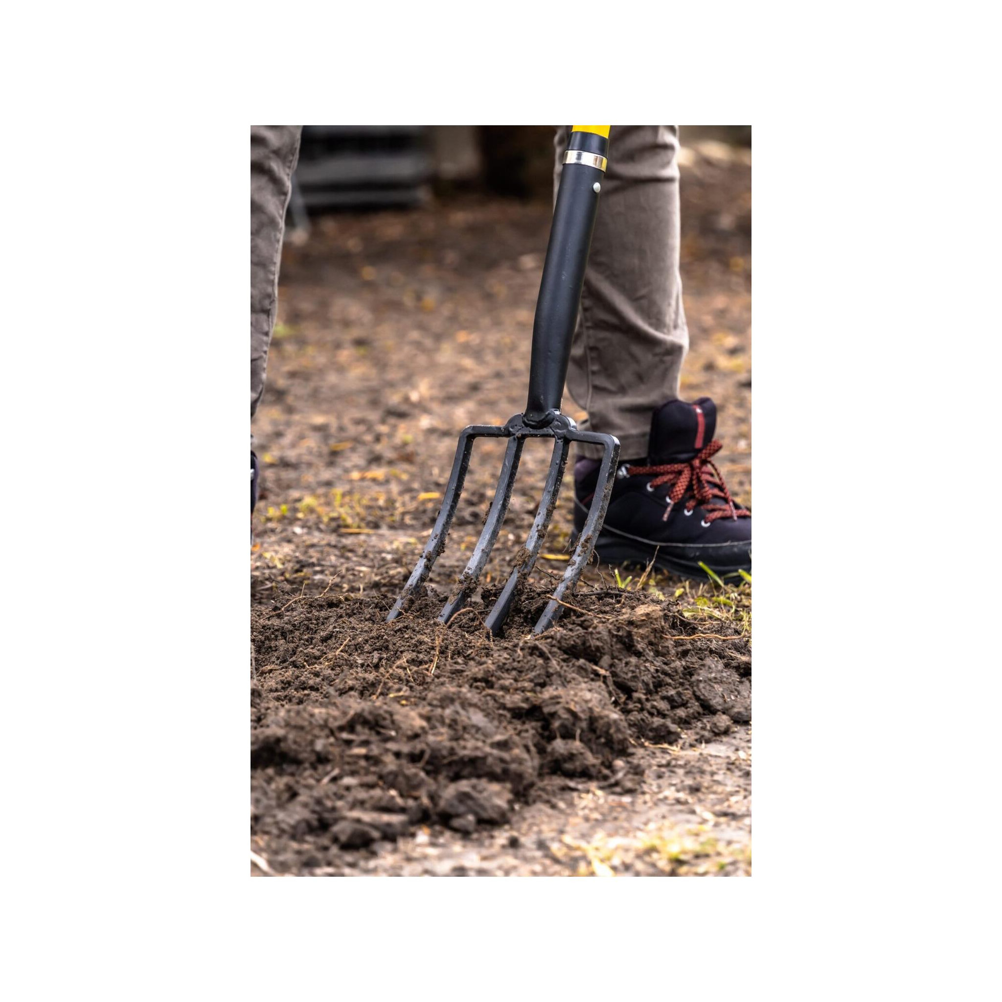 Voir la diapositive 5 : SUAN Fourche à bêcher pour jardin - Suan - 4 dents - Manche en fibre de verre - Poignée confort