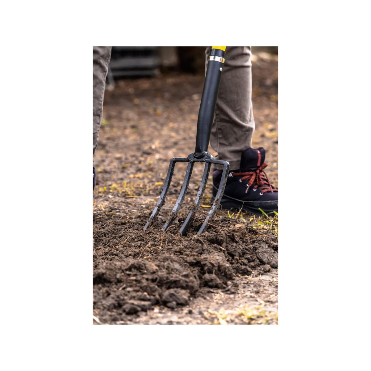 SUAN Fourche à bêcher pour jardin - Suan - 4 dents - Manche en fibre de verre - Poignée confort