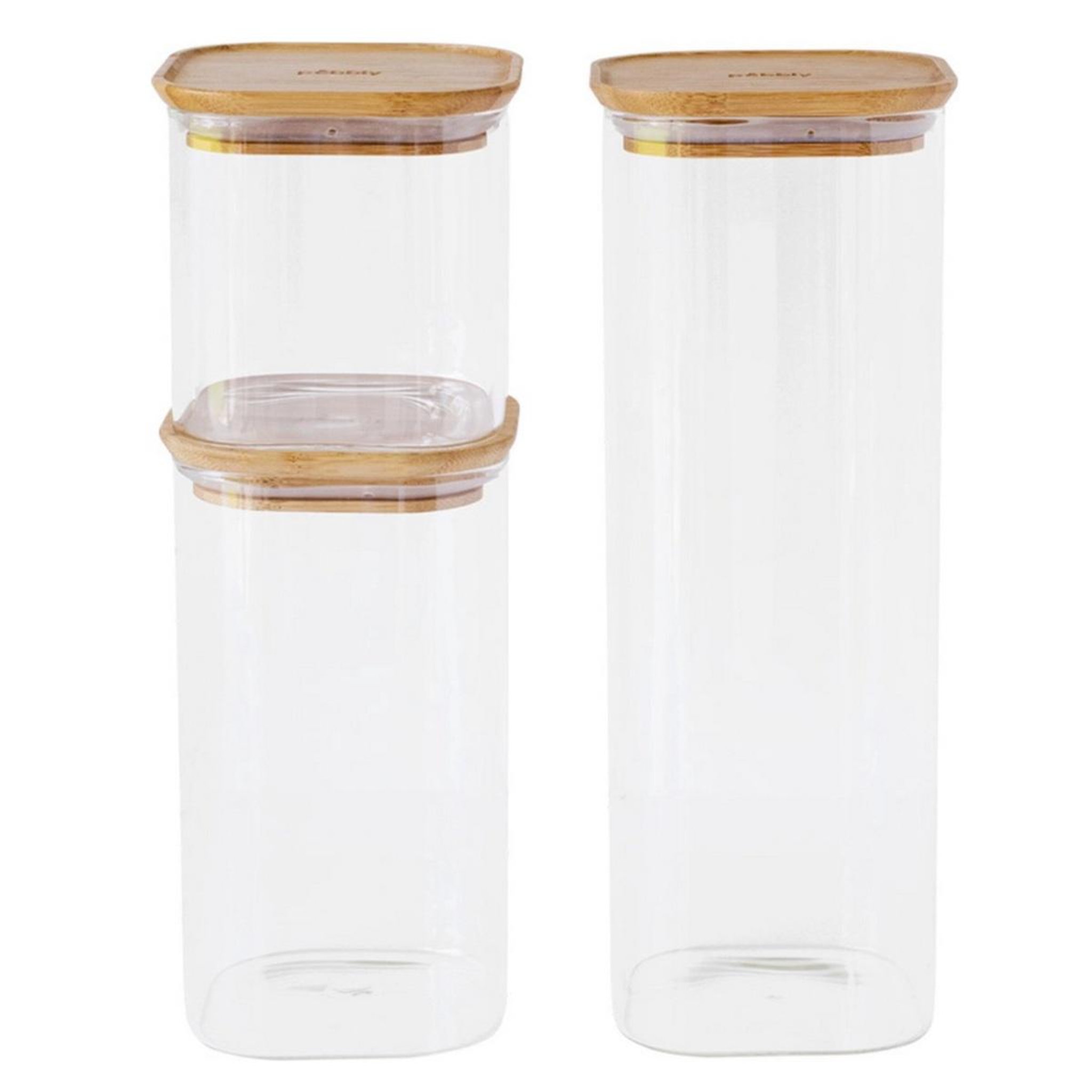 PEBBLY 3 boîtes alimentaire carrées en verre - pkv-035