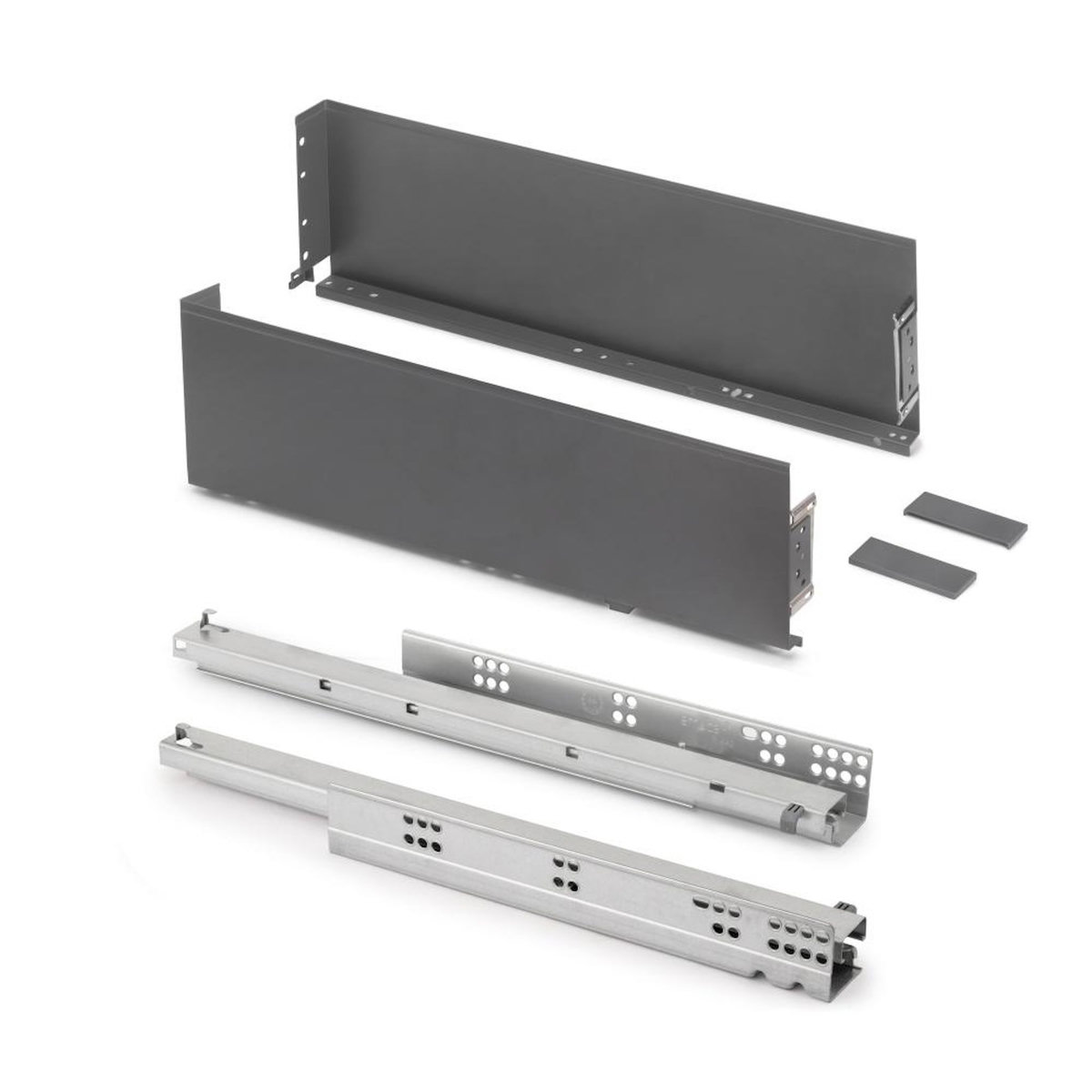 EMUCA SRL Tiroir extérieur Simplex 25kg hauteur 159mm -  profondeur 440mm -  acier -  Gris antracite