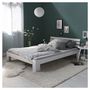 Voir la diapositive 3 : HomeStyle4U Lit double avec matelas sommier à lattes 120x200 blanc