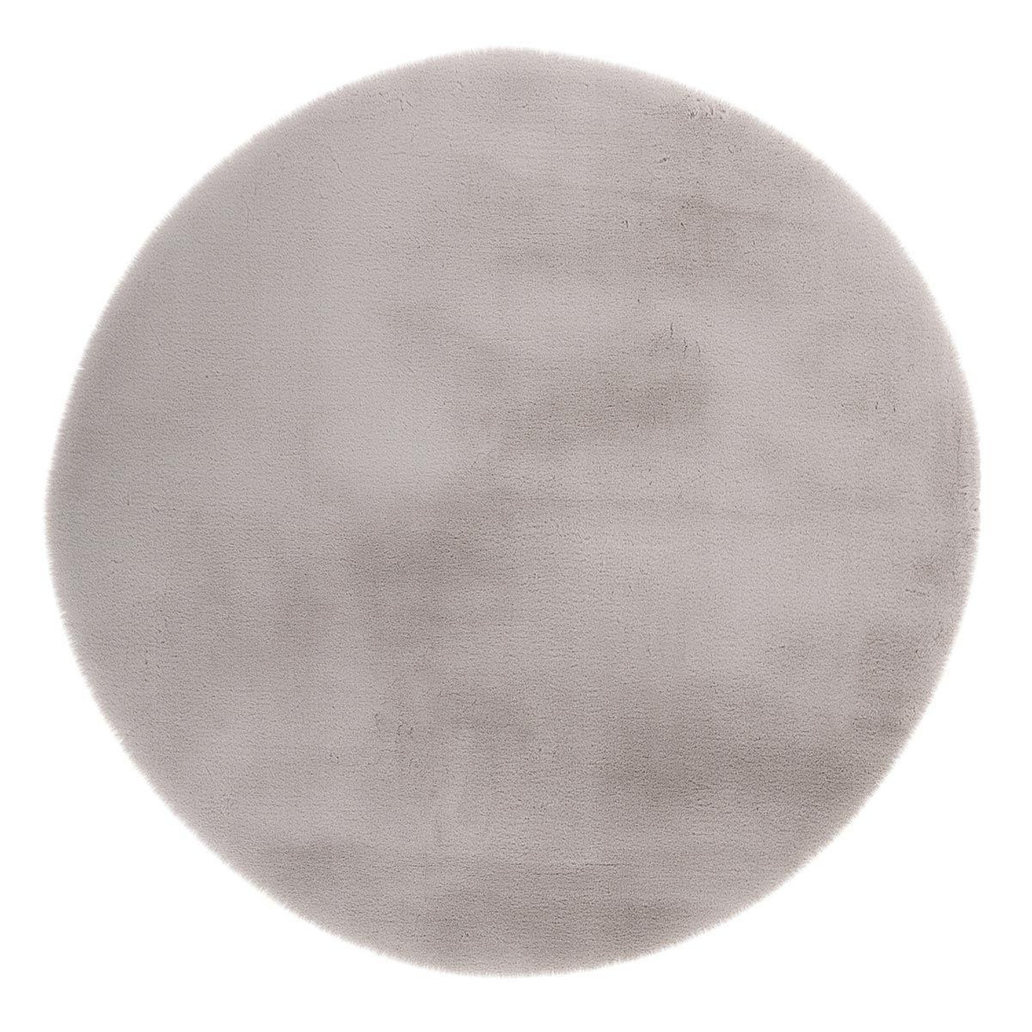 Voir la diapositive 1 : Paris Prix Tapis Uni Rond Doux à Poils Longs  Rabbit  Argent