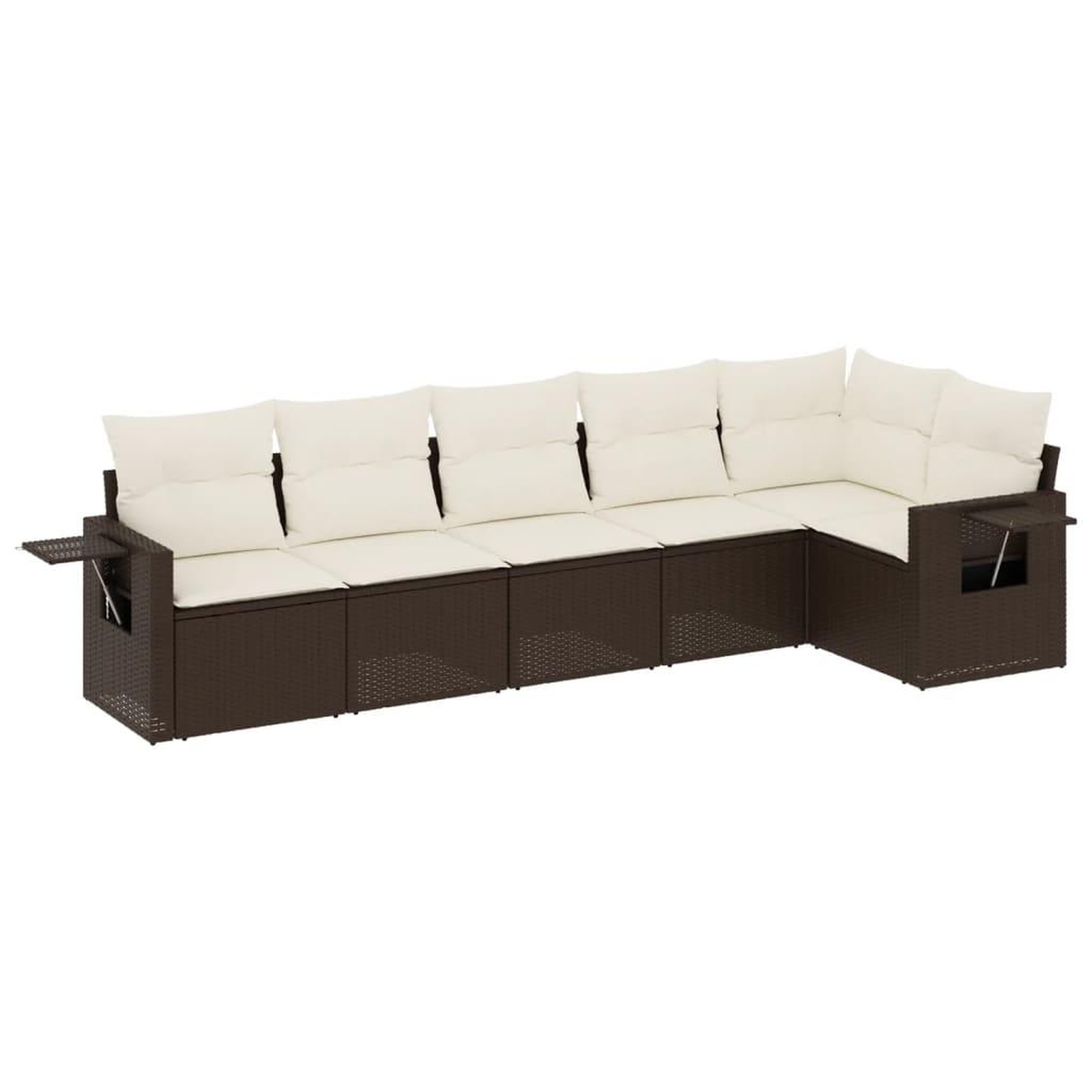 Voir la diapositive 2 : VIDAXL Salon de jardin avec coussins 6 pcs marron resine tressee