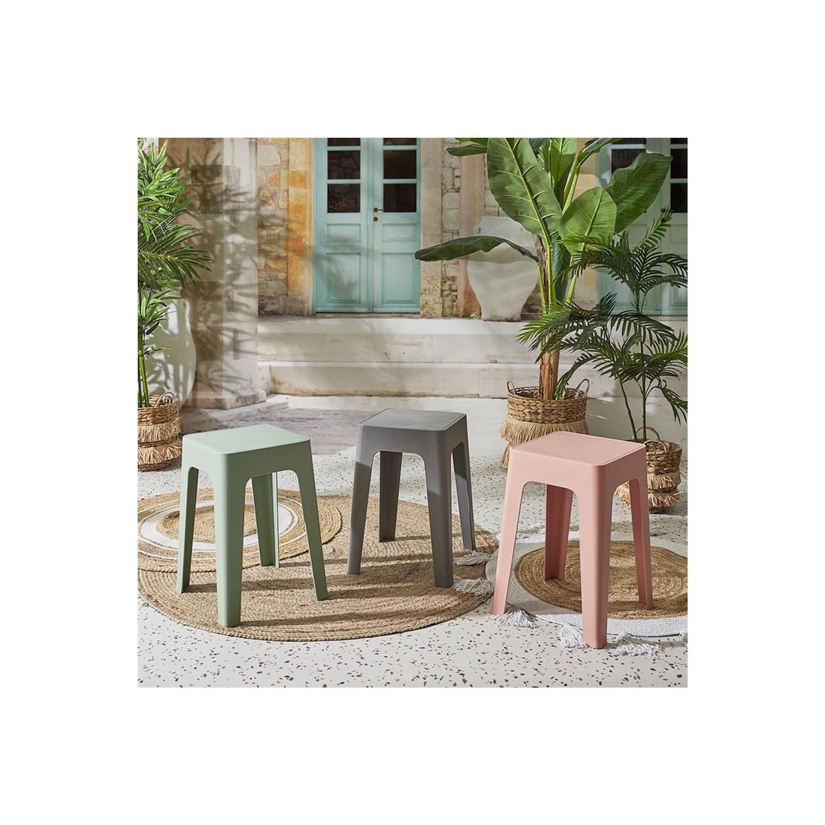 Paris Prix Lot de 6 Tabourets Empilables  Spectra  47cm Vert