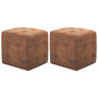 Voir la diapositive 1 : VIDAXL 2 pcs Poufs Marron 30 x 30 x 30 cm Similicuir daim