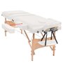 VIDAXL Table de massage pliable a 3 zones 10 cm d'epaisseur Blanc