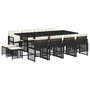 Voir la diapositive 2 : VIDAXL Ensemble a manger de jardin 13 pcs coussins noir resine tressee