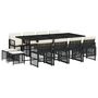 Voir la diapositive 2 : VIDAXL Ensemble a manger de jardin 13 pcs coussins noir resine tressee