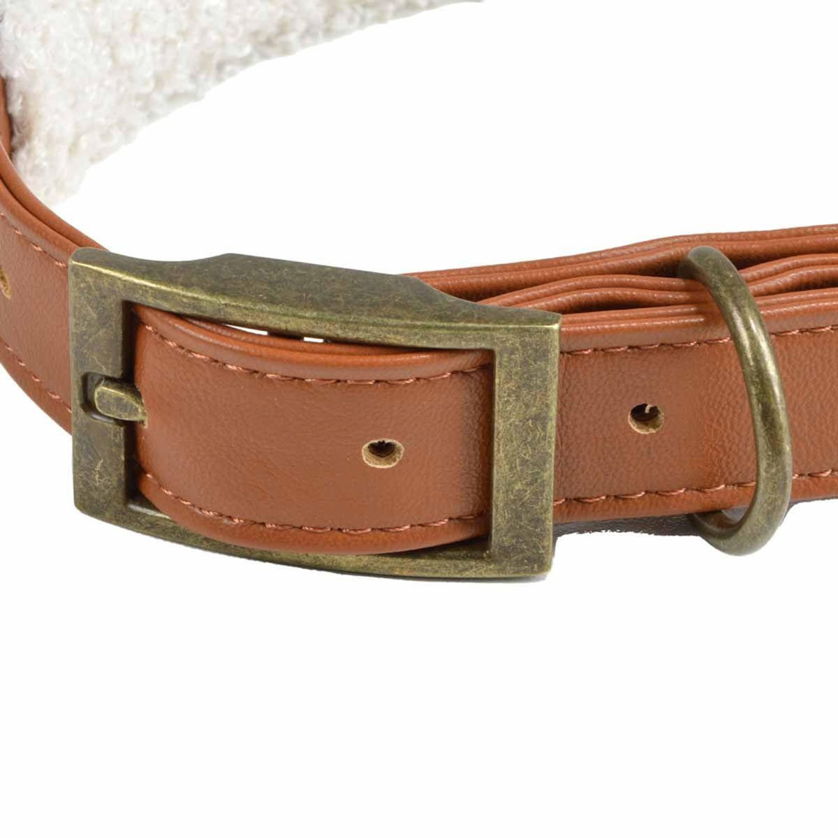 Paris Prix Collier pour Chien  Wooly  40cm Cognac & Écru