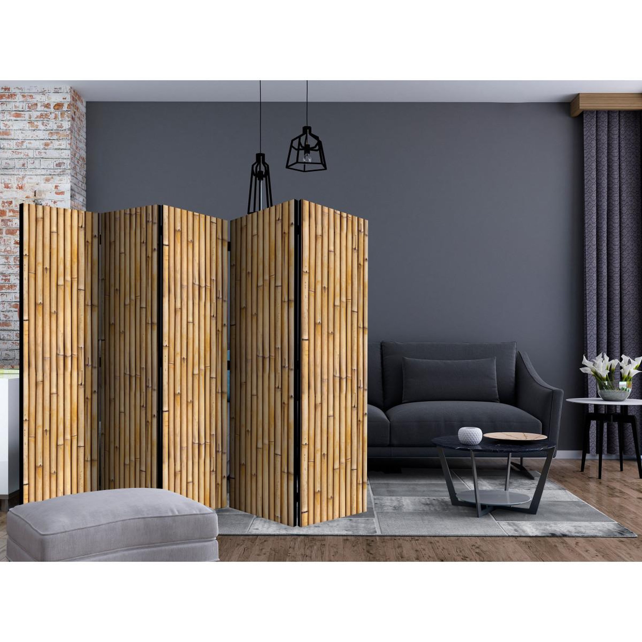 Voir la diapositive 2 : Paris Prix Paravent 5 volets  amazonian wall  172x225cm