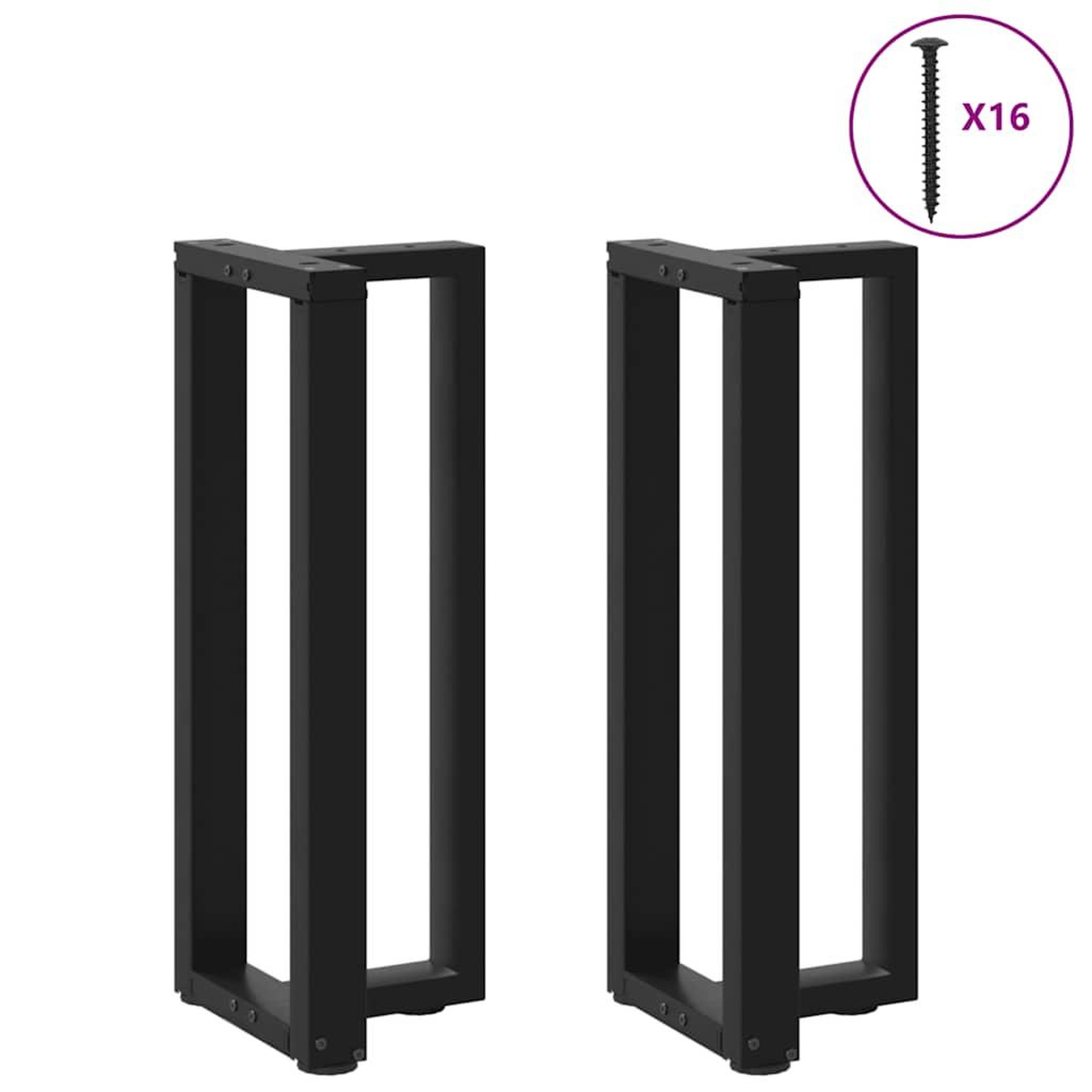 Voir la diapositive 3 : VIDAXL Pieds de table console forme de T 2 pcs noir 25x28x(72-73) cm