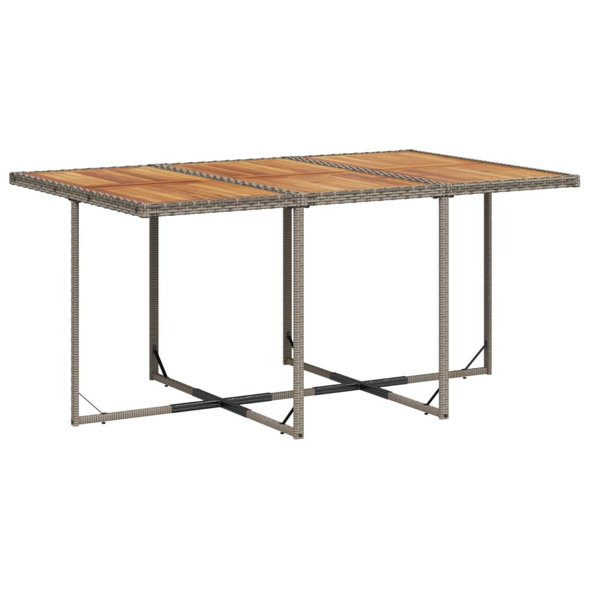 Voir la diapositive 3 : VIDAXL Ensemble a manger de jardin 11pcs avec coussins gris poly rotin