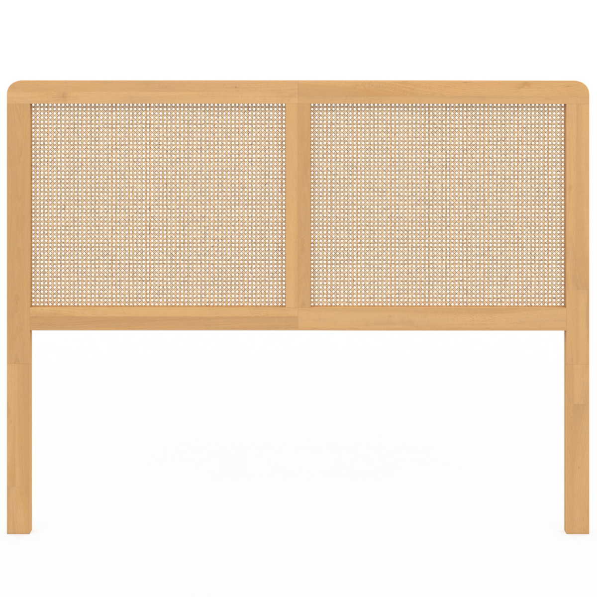 ID MARKET Tête de lit sur pied EDHEN 140 cm cannage et bois