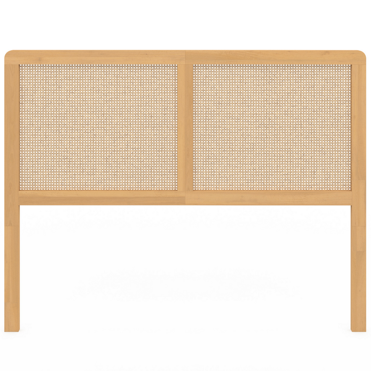 ID MARKET Tête de lit sur pied EDHEN 140 cm cannage et bois