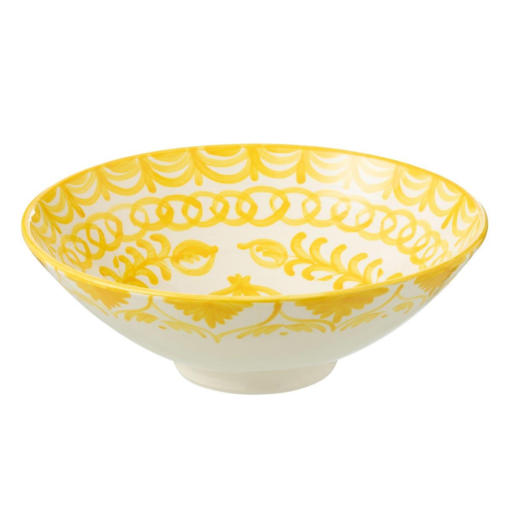 J-LINE Saladier en céramique  granada  40cm jaune